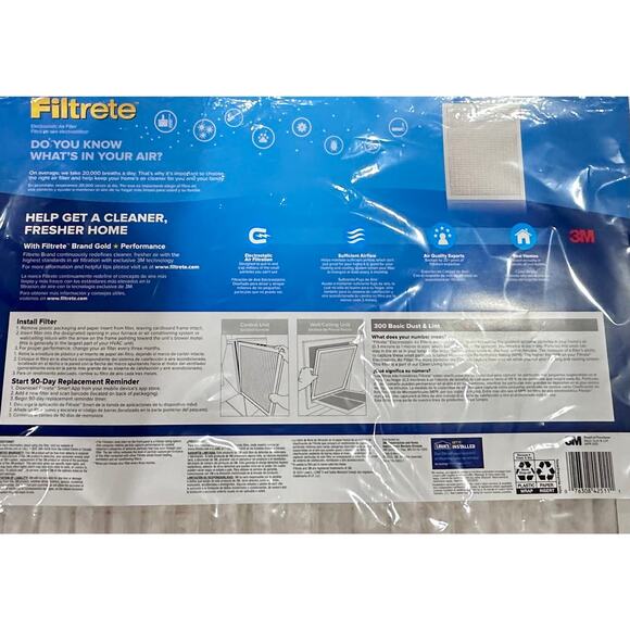 Filtrete Basic Dust and Lint Air Filter 300 3 pack never opened - Picture 4 of 4